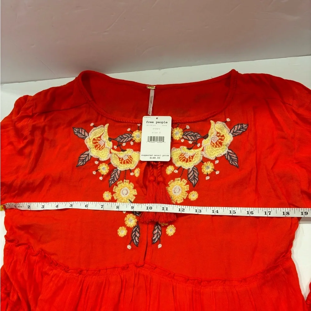 Free People Spelled On You Embroidered Floral Lightweight Loose Fit Mini Dress - Picture 5 of 10